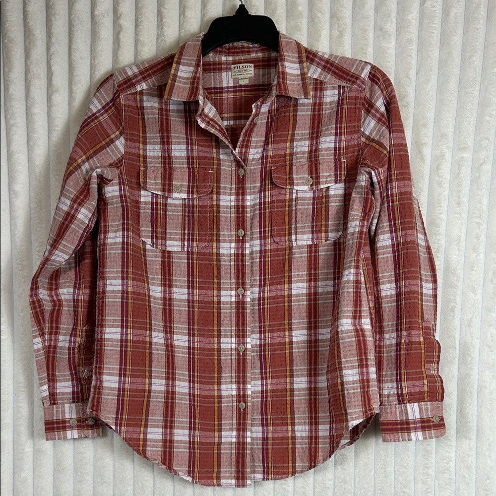 Filson Conway plaid long-sleeved button-down blouse shirt sz L